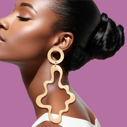 Wavy Gold Hoop Earrings: Asymmetrical Style for Your Collection Pinktown