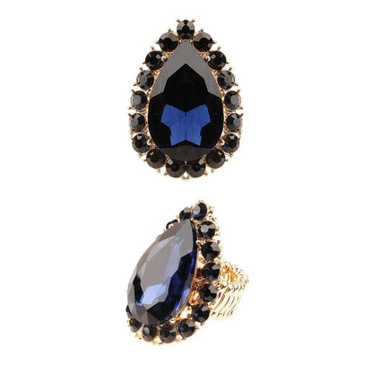 Wear Alone Navy Teardrop Cocktail Ring - Stand Out from the Crowd Jewelry Bubble