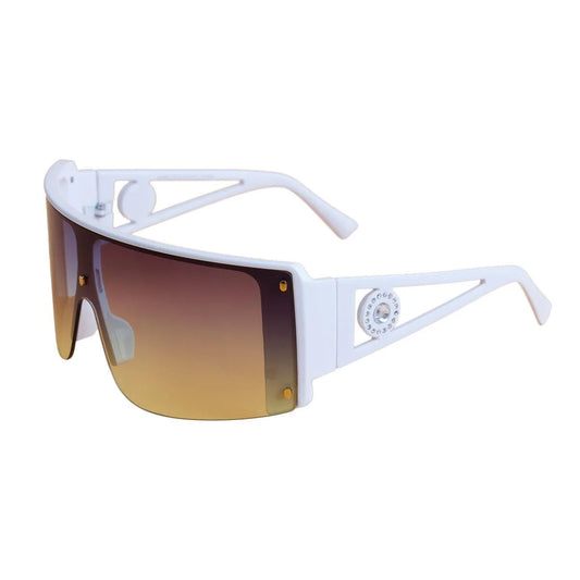 White Frame Visor Elevate Stylish Sunglasses for Women Jewelry Bubble