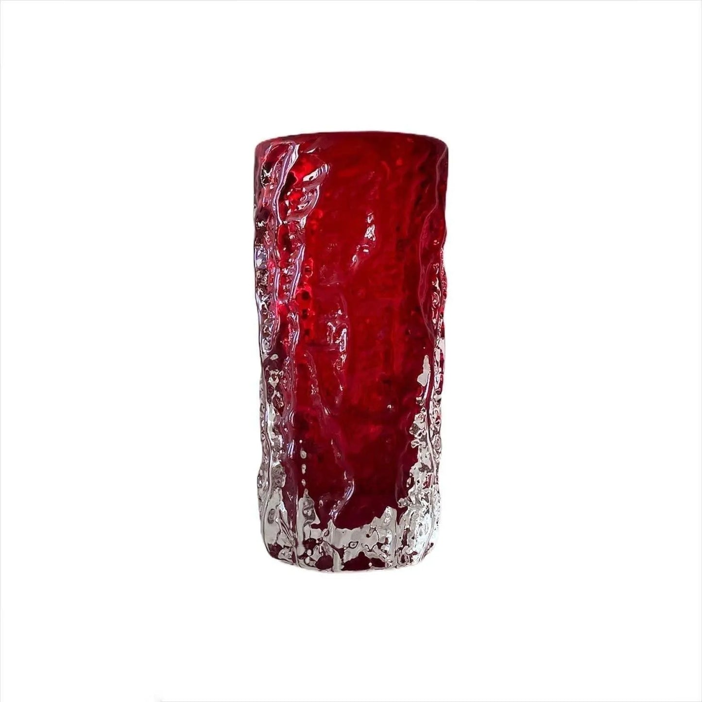 Whitefriars Geoffrey Baxter Ruby Textured Bark Vase Jewelry Bubble