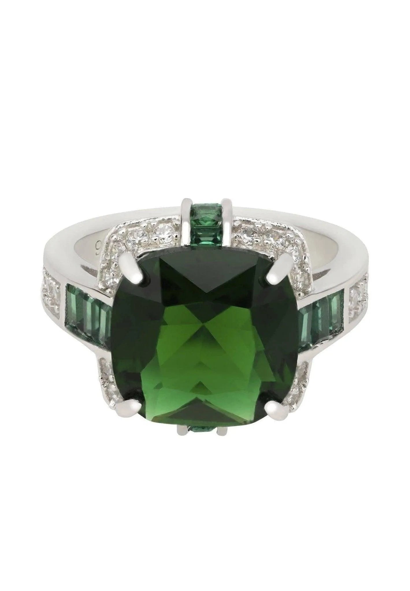 Windsor Lab-created Emerald Sterling Silver Ring Jewelry Bubble