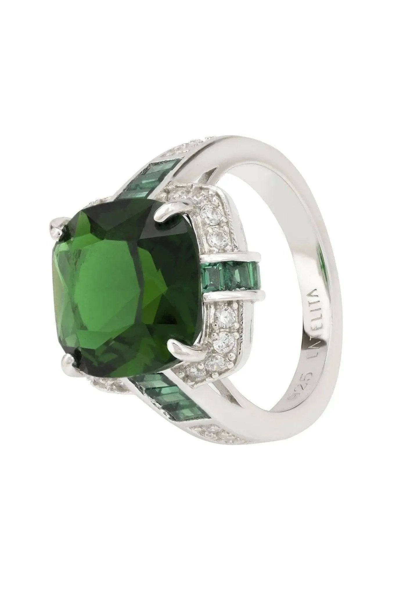 Windsor Lab-created Emerald Sterling Silver Ring