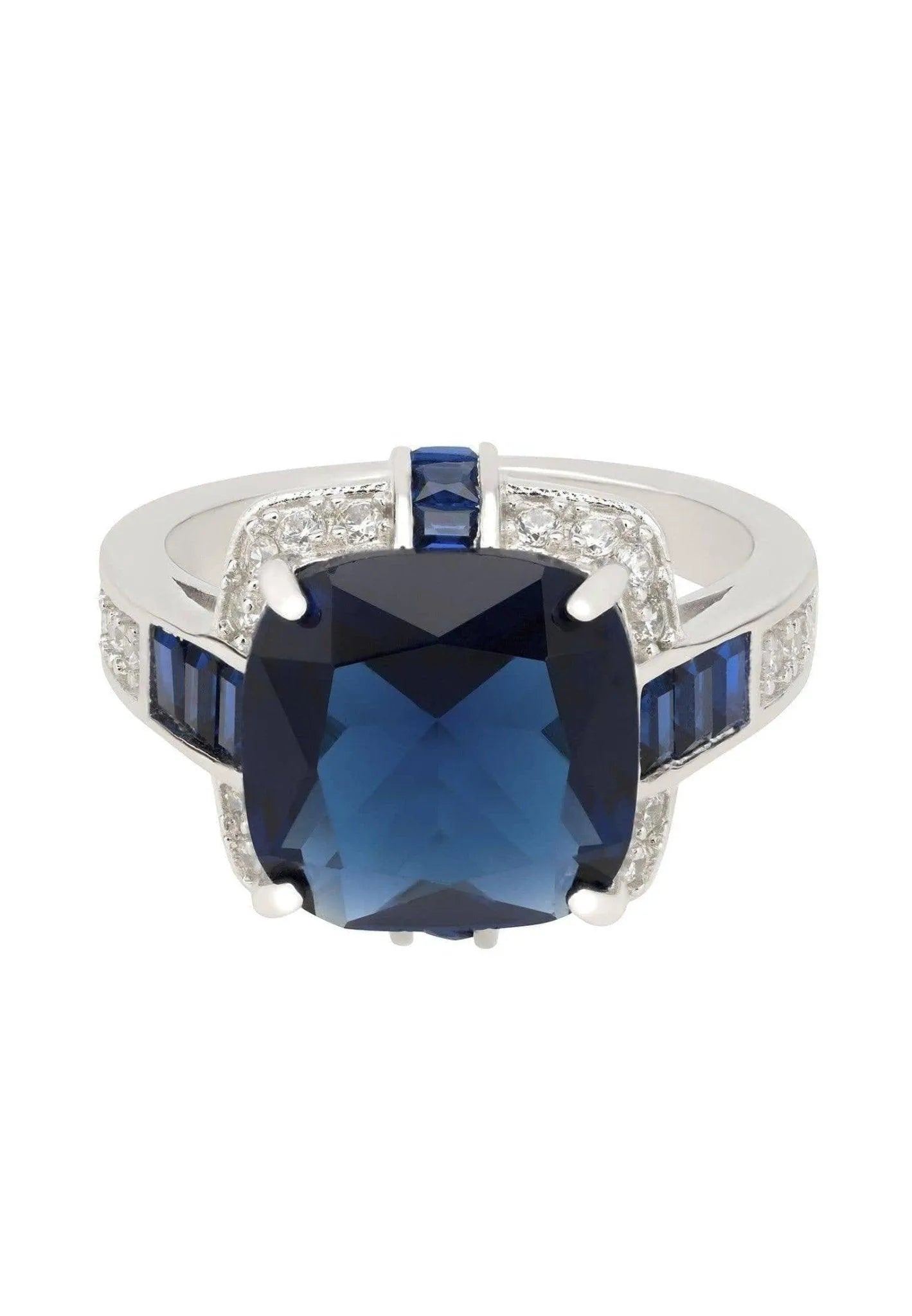 Windsor Lab-created Sapphire Sterling Silver Ring Jewelry Bubble