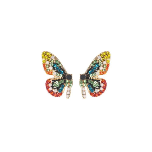 Wing Stud Earrings Fly Colorful Butterfly Jewelry Bubble