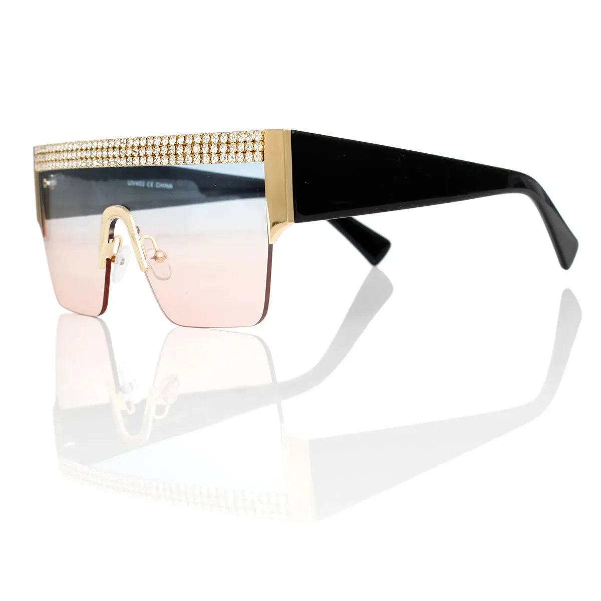 Women's Blue to Pink Gradient Shield Sunglasses: Style & Protection Jewelry Bubble