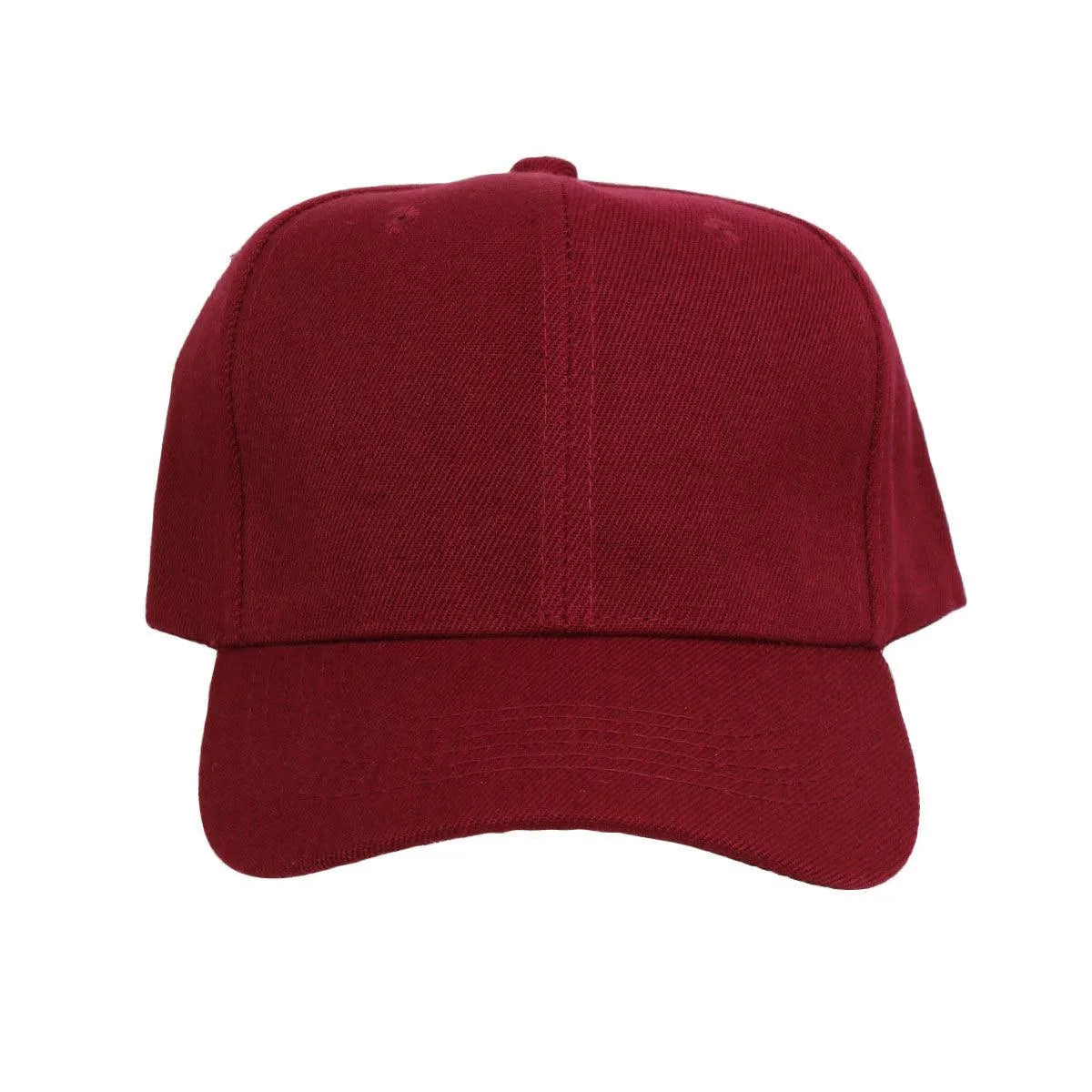 Women’s Burgundy Baseball Hat – Canvas 5 Panel Cap, Solid Color with Velcro Strap Jewelry Bubble