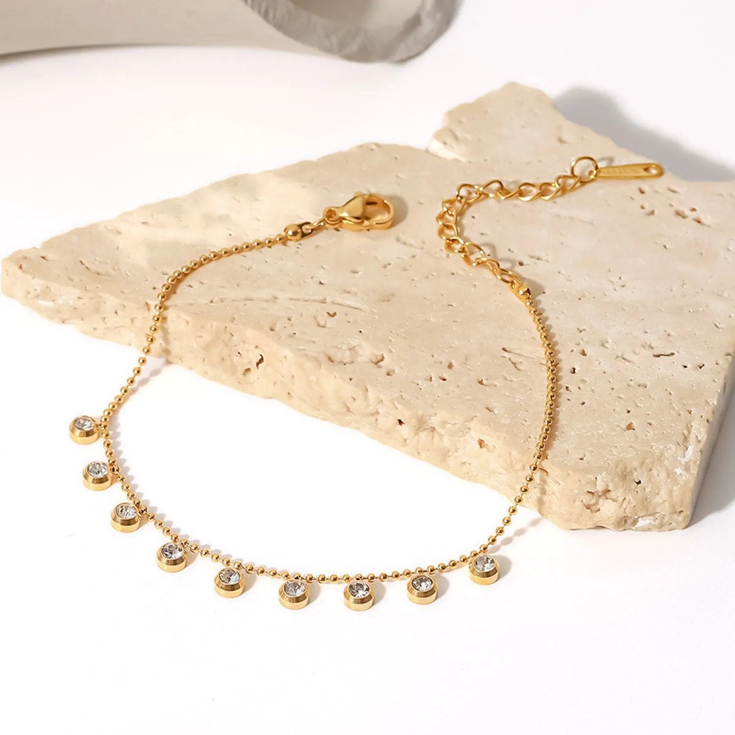 Women's Dangle Bezel Diamond Simulants Bracelet