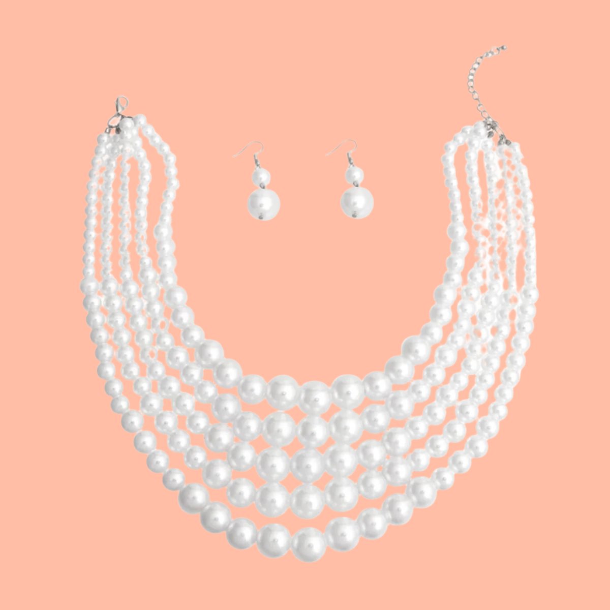 Women's Faux Pearl Necklace Set Jewelry Bubble