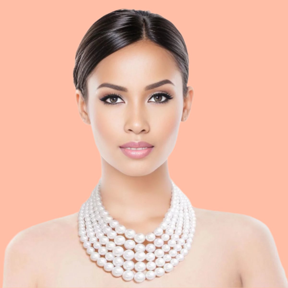 Women's Faux Pearl Necklace Set Jewelry Bubble