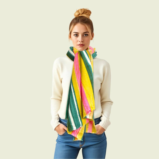 Women's Knit Scarf: Colorful Comfort Jewelry Bubble