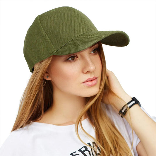 Women’s Olive Baseball Hat – Canvas 5 Panel Cap, Solid Color with Velcro Strap Jewelry Bubble