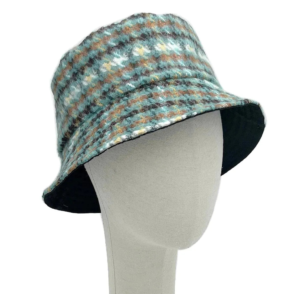 Women's Plaid Bucket Hat Green/Multi Fashionable and On-Trend Jewelry Bubble