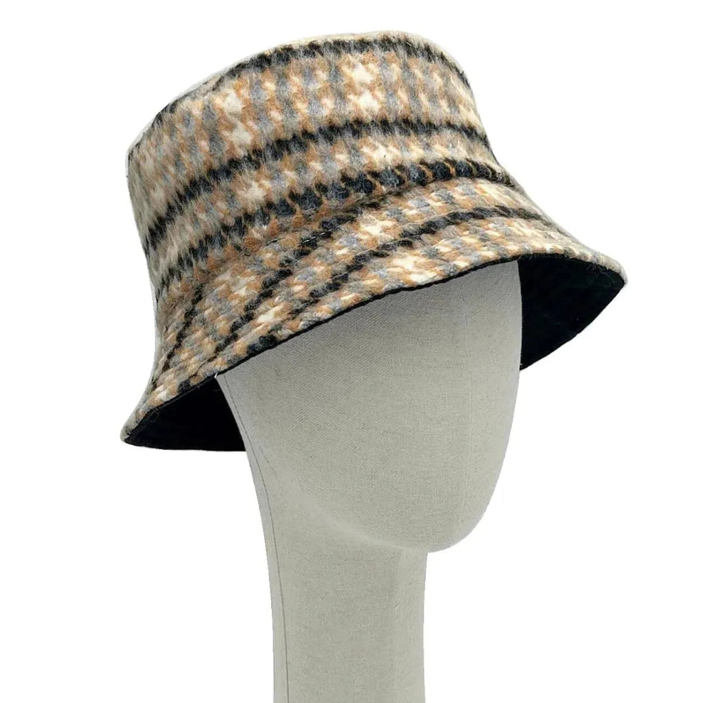 Women's Plaid Bucket Hat Orange/Multi Fashionable and On-Trend
