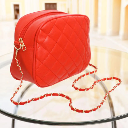 Women's Quilted Style Red Crossbody Bag: Enduring Appeal Jewelry Bubble