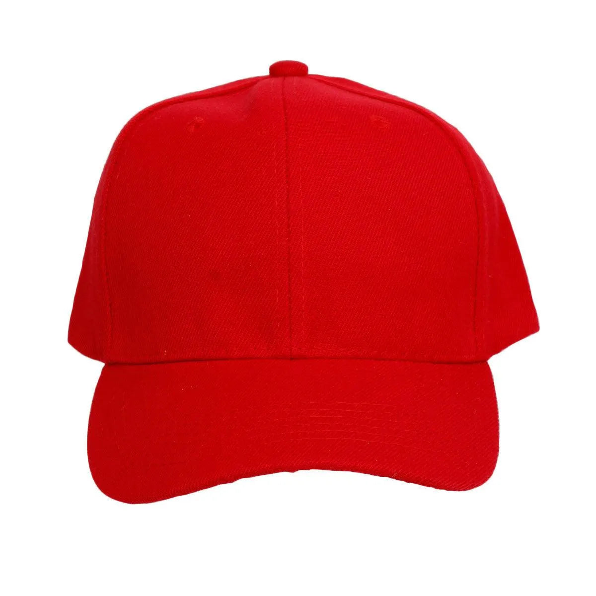 Women’s Red Baseball Hat – Canvas 5 Panel Cap, Solid Color with Velcro Strap Jewelry Bubble