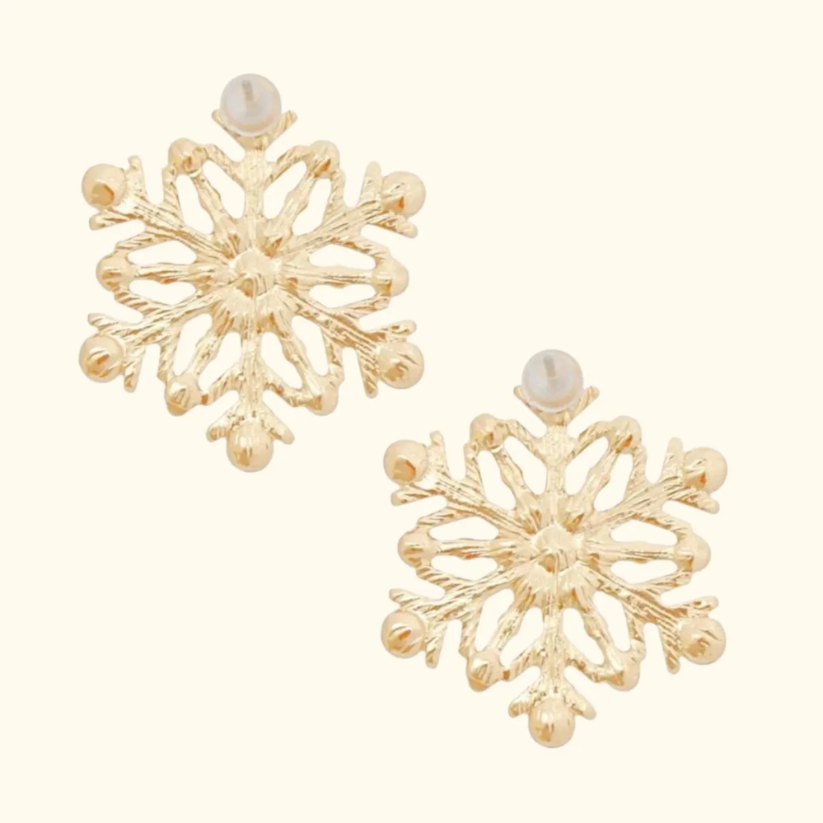 Women's Snowflake Stud Earrings – Elegant Winter Jewelry