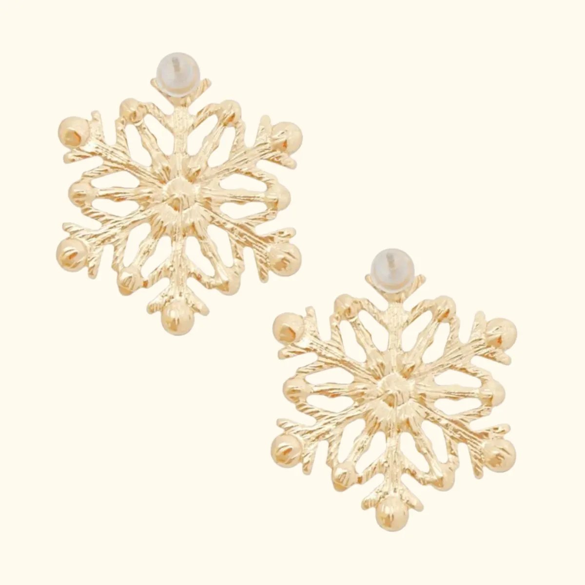 Women's Snowflake Stud Earrings – Elegant Winter Jewelry