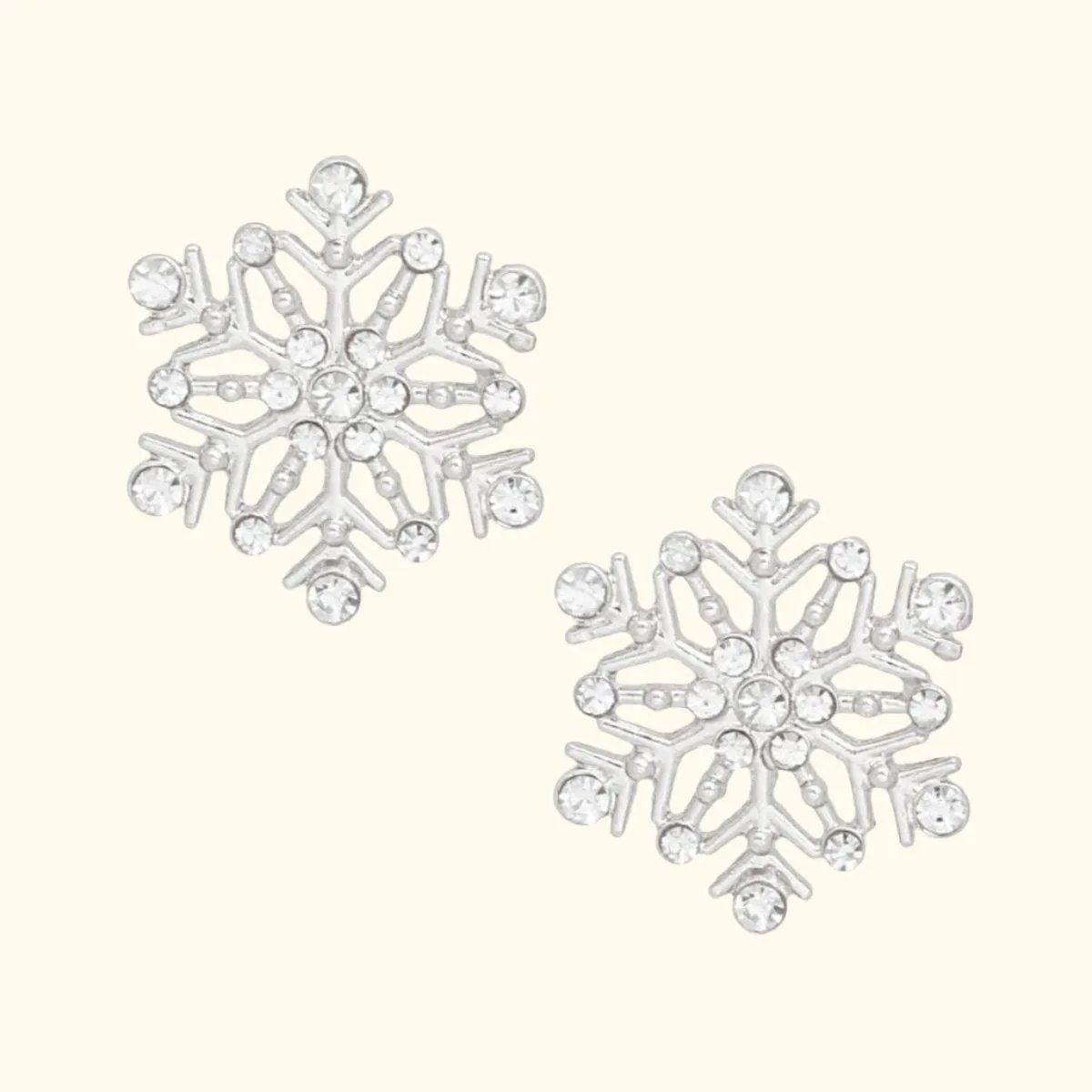 Women's Snowflake Stud Earrings – Elegant Winter Jewelry