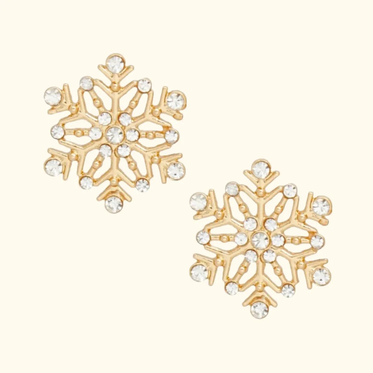 Women's Snowflake Stud Earrings – Elegant Winter Jewelry