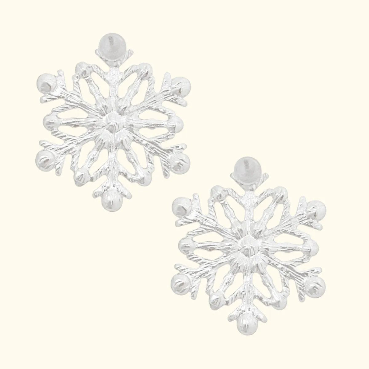 Women's Snowflake Stud Earrings – Elegant Winter Jewelry