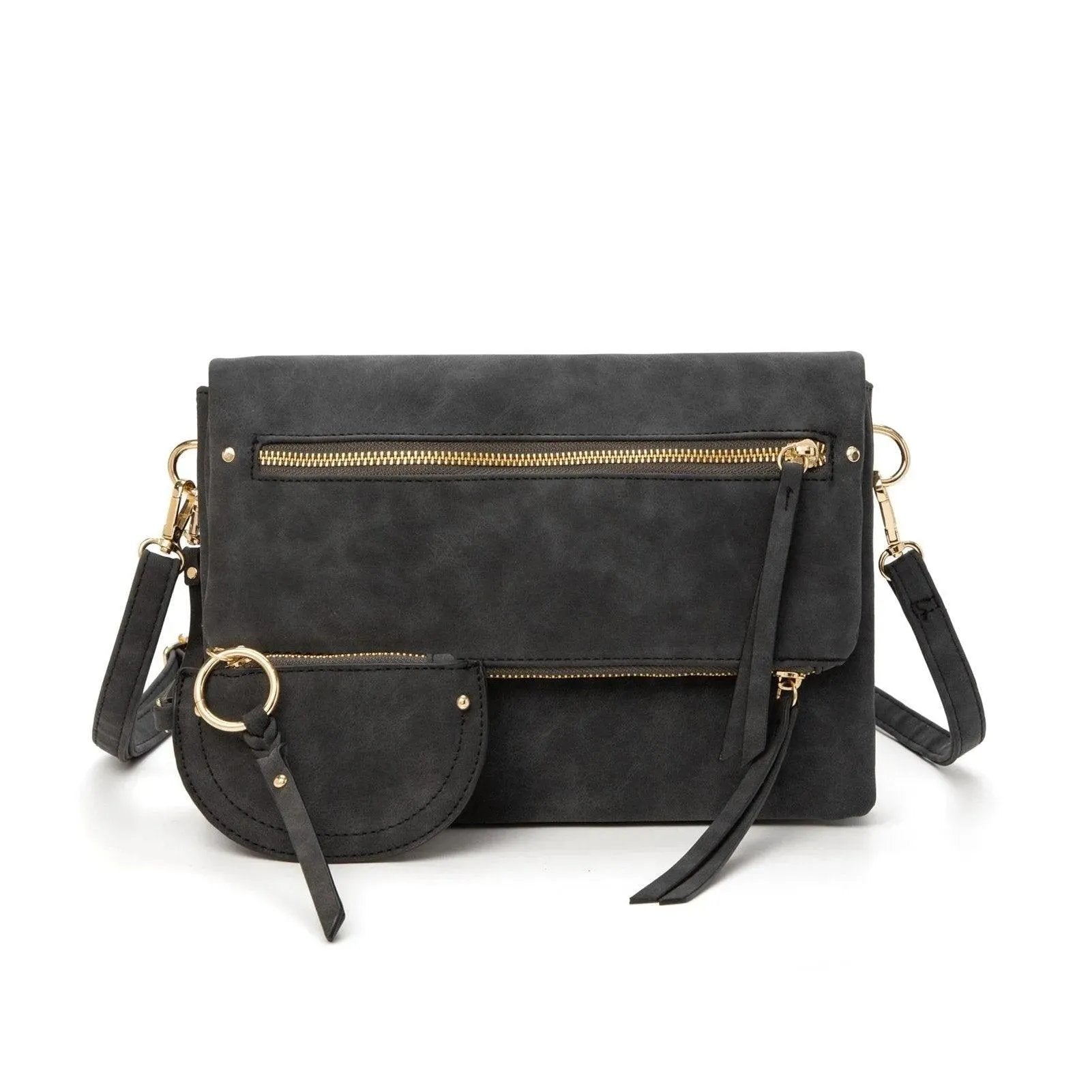 Women's Solid Color Frosted Multi-Compartment Envelope Bag