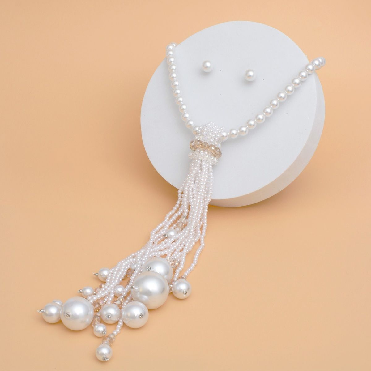 Women's Tassel Necklace Set - White Jewelry Bubble