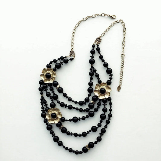 Women's layered multi-strand beaded swag necklace Jewelry Bubble