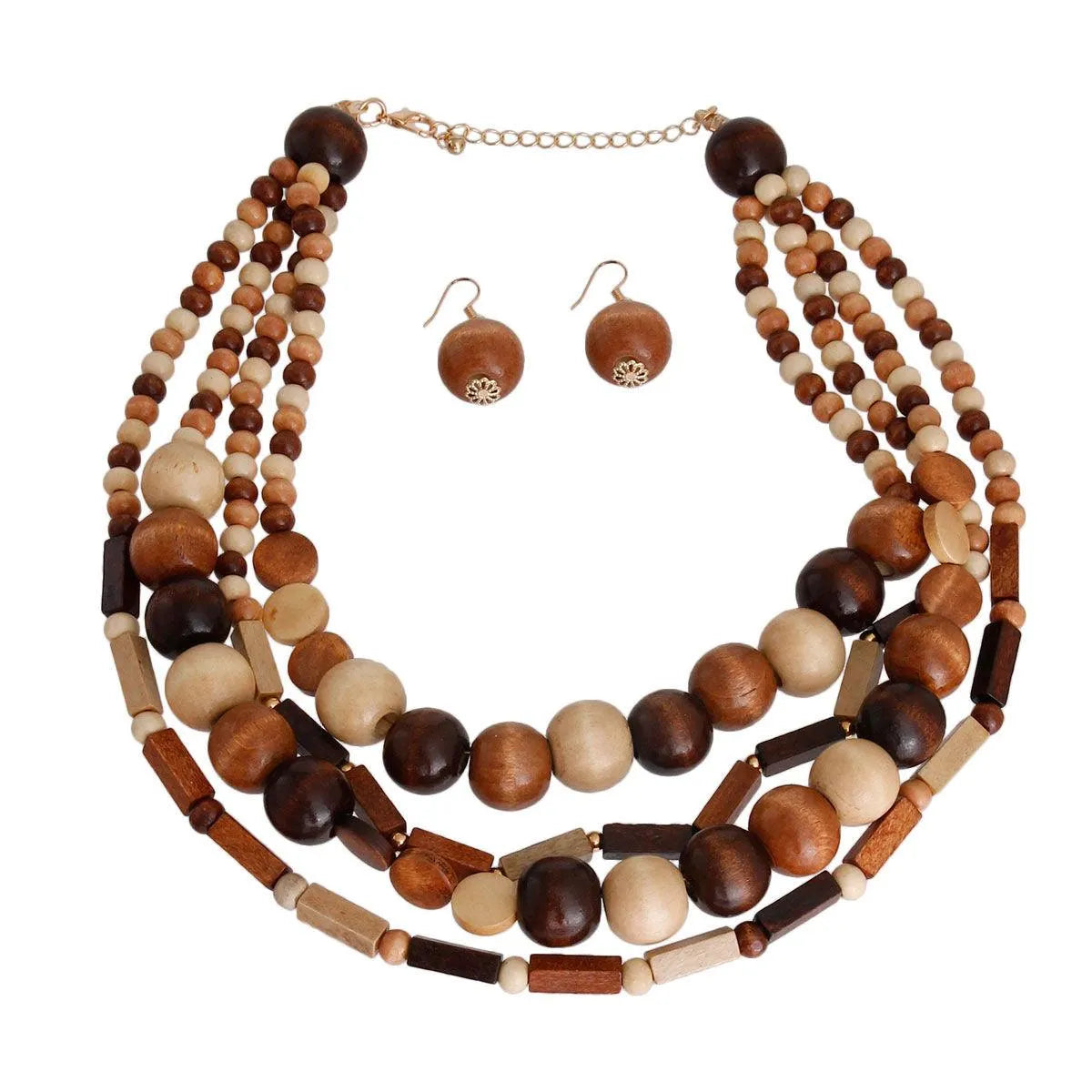 Wooden Bead Necklace Set: Perfect for that Ultimate Boho Chic Vibe Jewelry Bubble