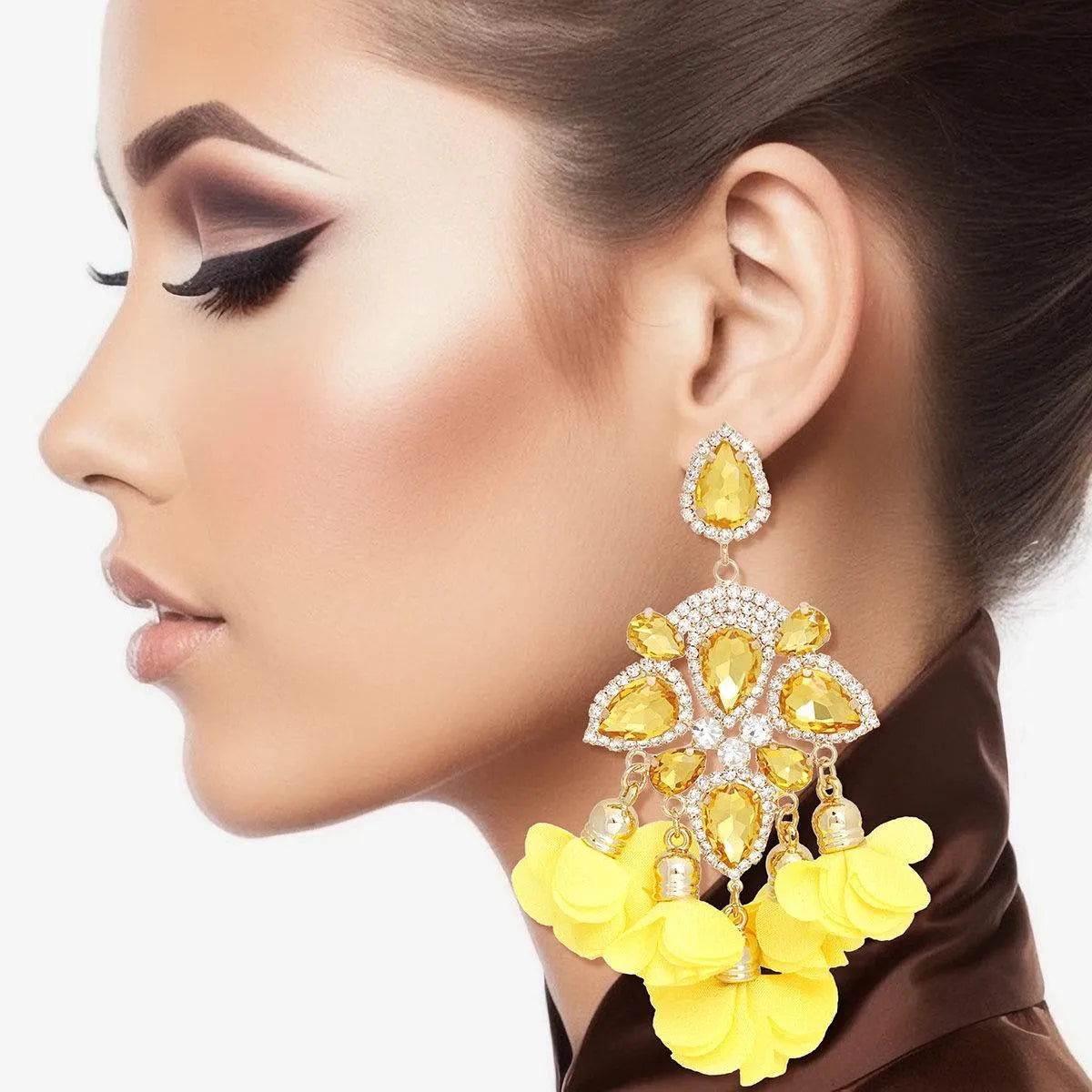 Yellow Petal Tassel Earrings: Chic Fashion Jewelry to Accessorize Effortlessly Jewelry Bubble