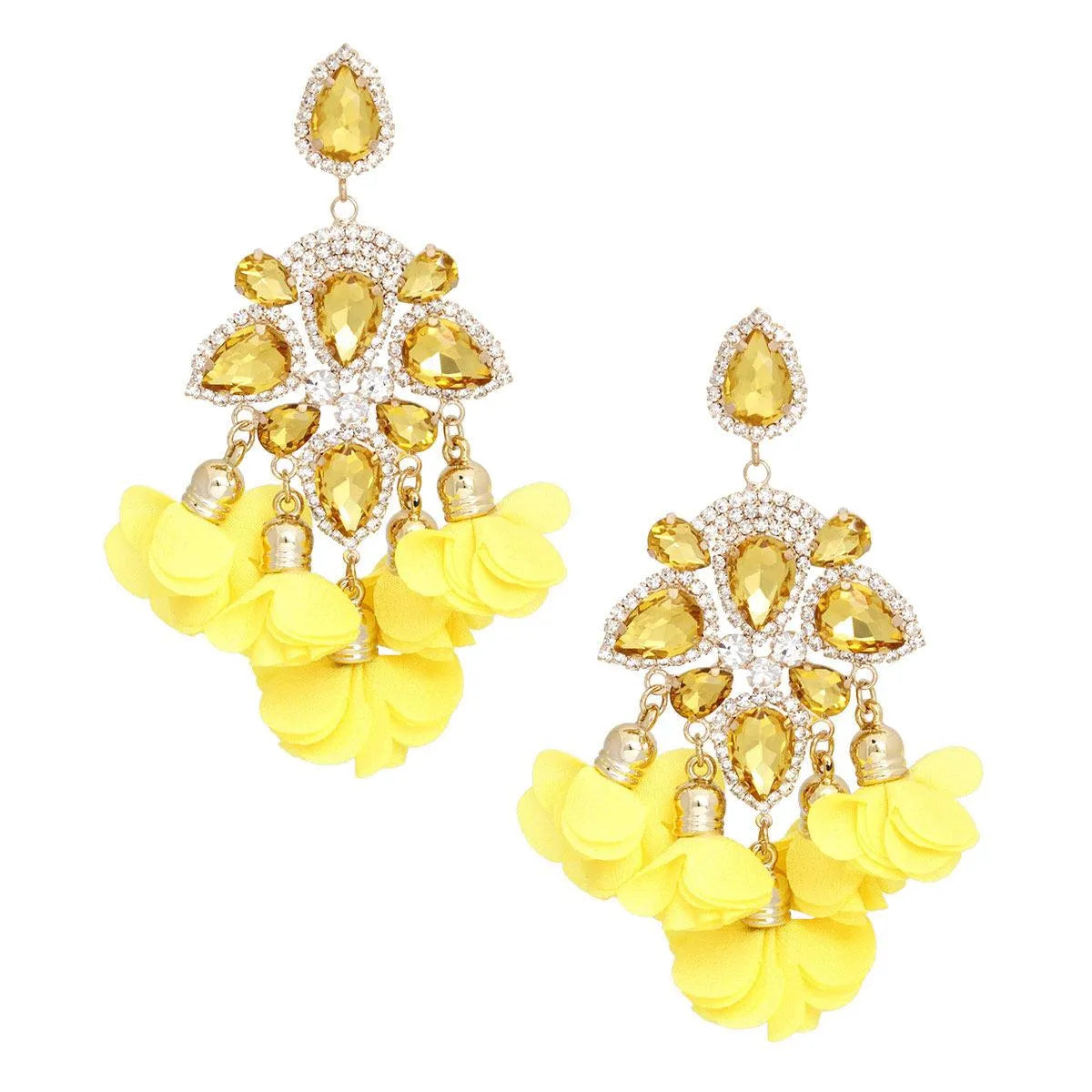 Yellow Petal Tassel Earrings: Chic Fashion Jewelry to Accessorize Effortlessly Jewelry Bubble