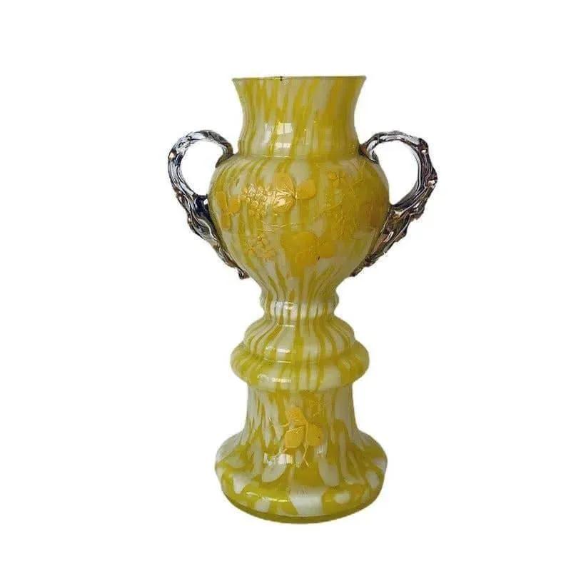 Yellow & White Vintage Spatter Glass 3 Piece Collection