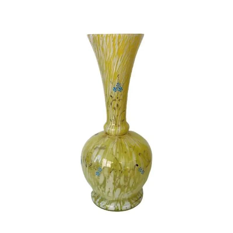 Yellow & White Vintage Spatter Glass 3 Piece Collection