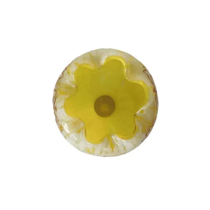 Yellow & White Vintage Spatter Glass 3 Piece Collection