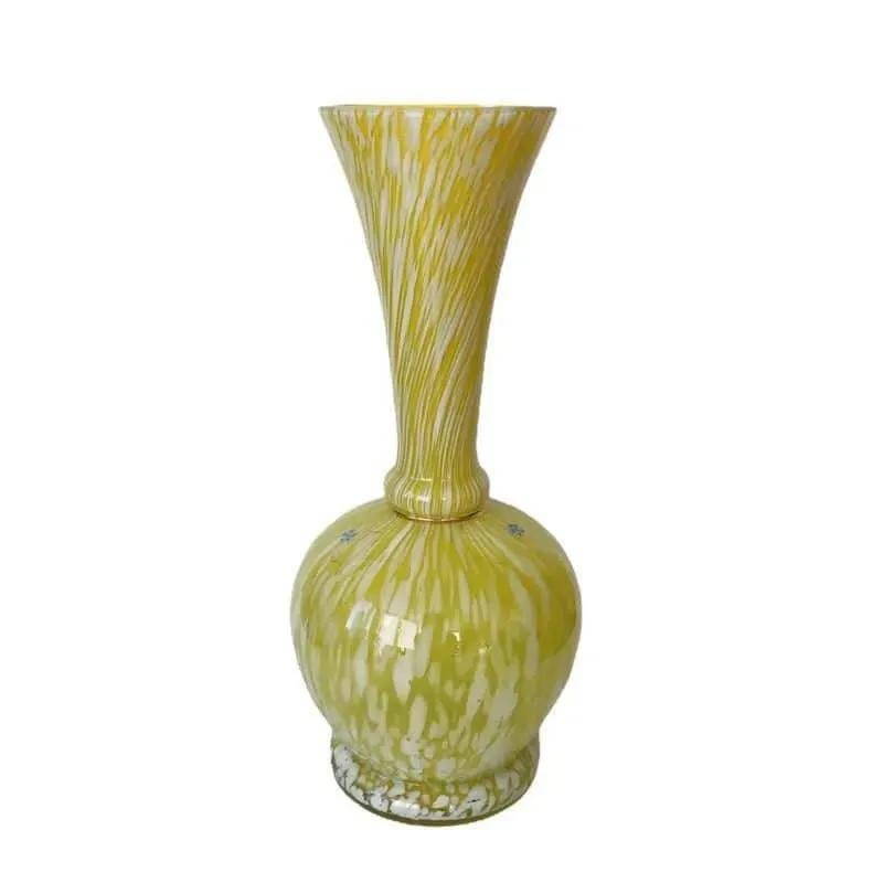Yellow & White Vintage Spatter Glass 3 Piece Collection