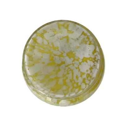 Yellow & White Vintage Spatter Glass 3 Piece Collection Jewelry Bubble