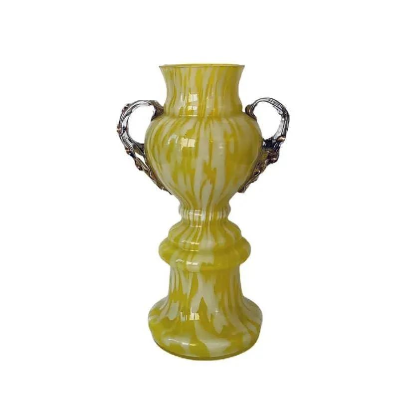 Yellow & White Vintage Spatter Glass 3 Piece Collection