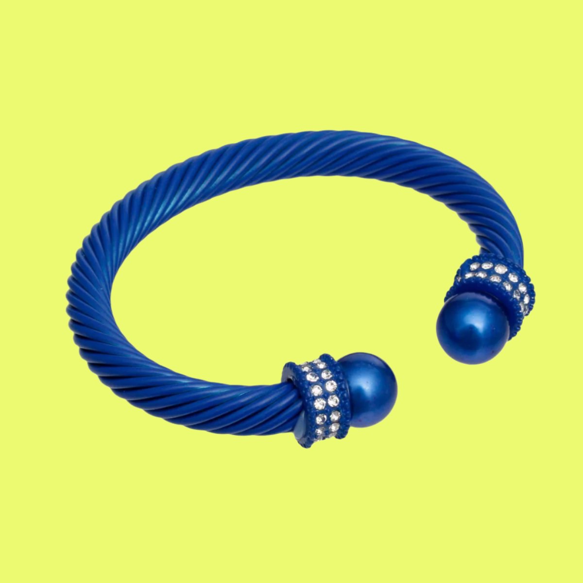 ZPB Sorority Royal Blue Thick Cable Classic Bangle Jewelry Bubble