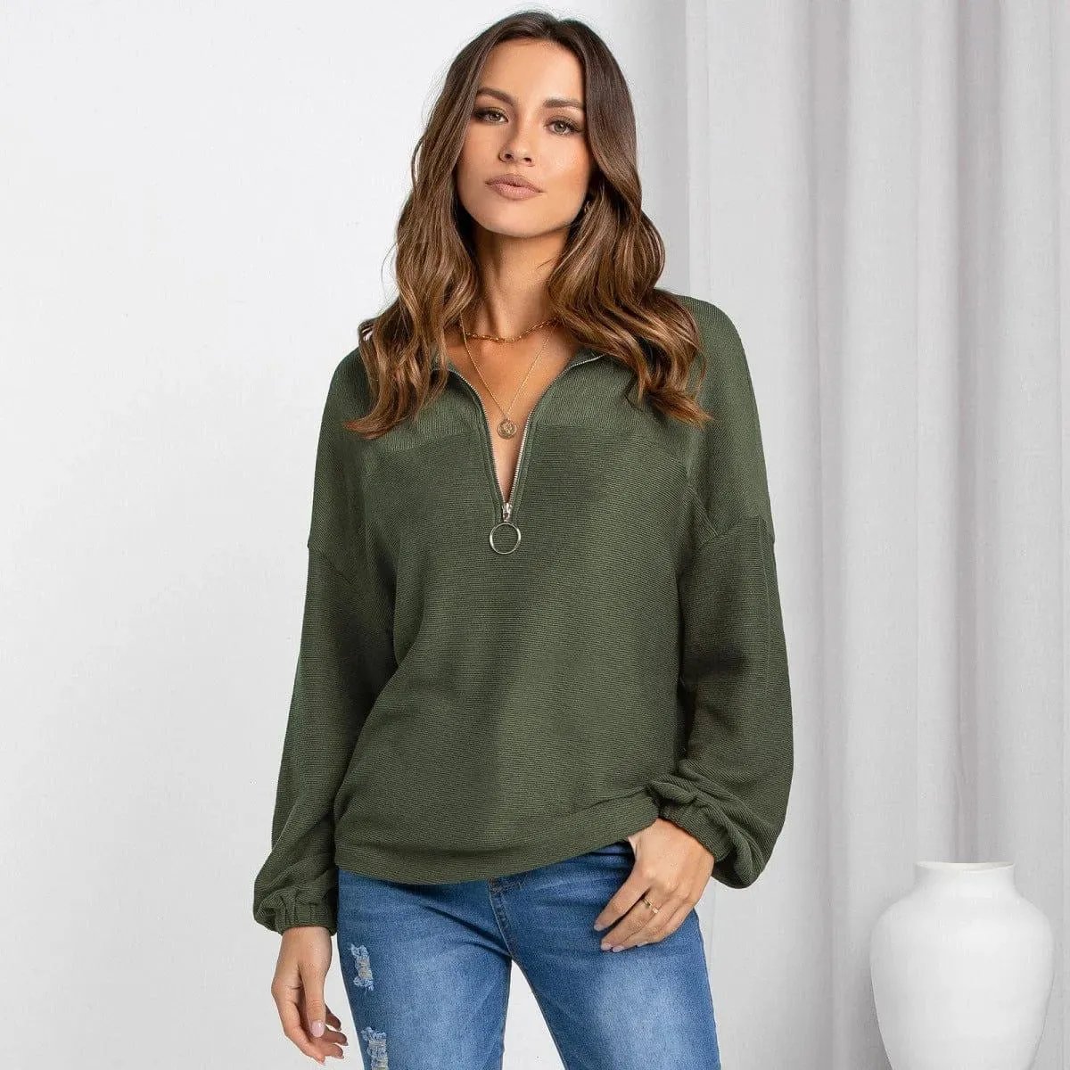 Zipper Up Sweatshirt