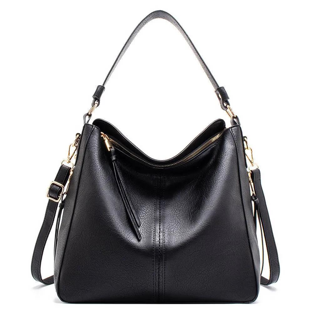 Classic Everyday Tote Handbag with Soft PU Surface, Multi-Compartment Interior & Convertible Shoulder Strap