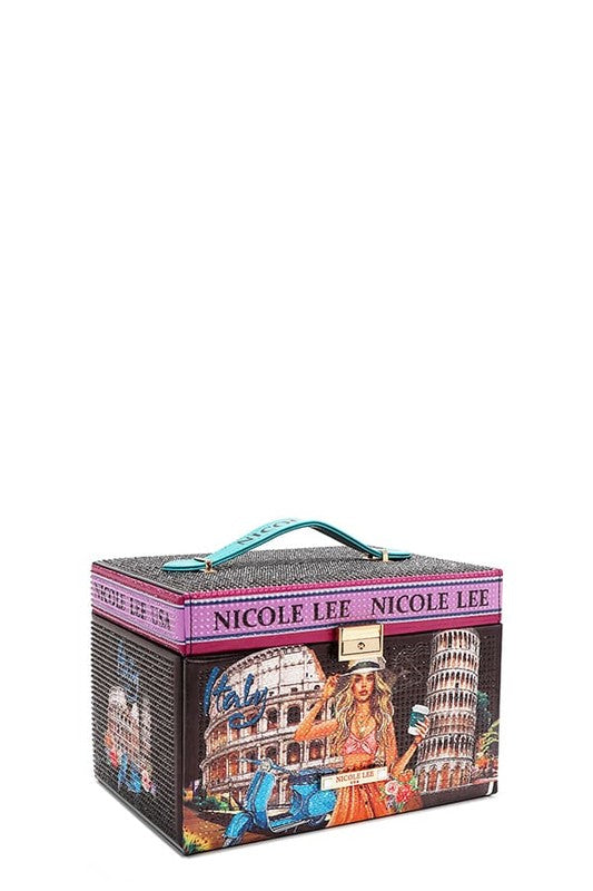 Nicole Lee USA Rhinestone Jewelry Box - Luxury Vegan Leather Organizer Trendsi