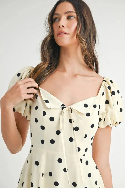 Timeless Polka Dot Puff Sleeve Midi Dress for Every Occasion