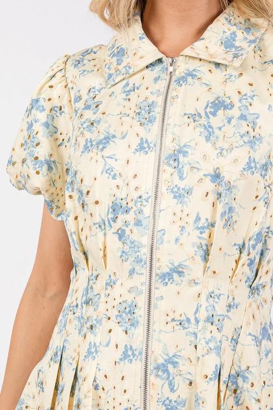 Floral Eyelet Puff Sleeve Mini Dress: Spring's Must-Have Fashion Piece