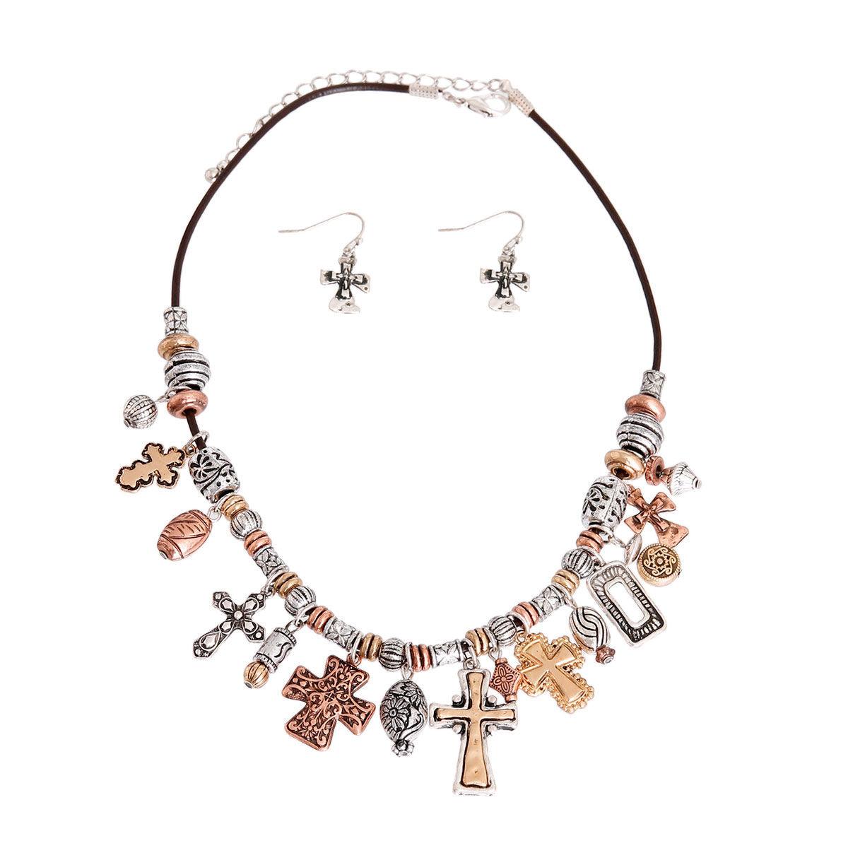 Affordable Mixed Metal Charm Bead Necklace Set: Complete Your Look Today