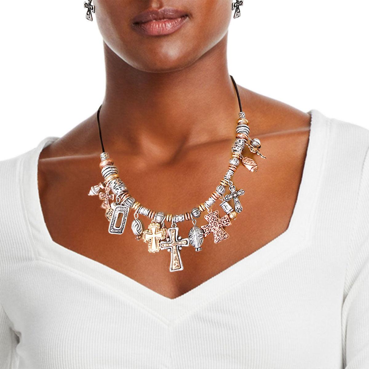 Affordable Mixed Metal Charm Bead Necklace Set: Complete Your Look Today