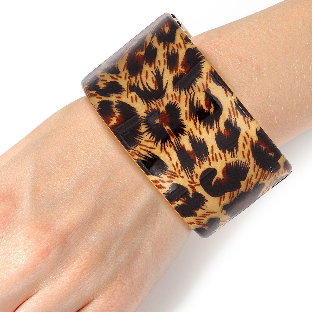 Bold Leopard Print Cuff Bracelet Pinktown