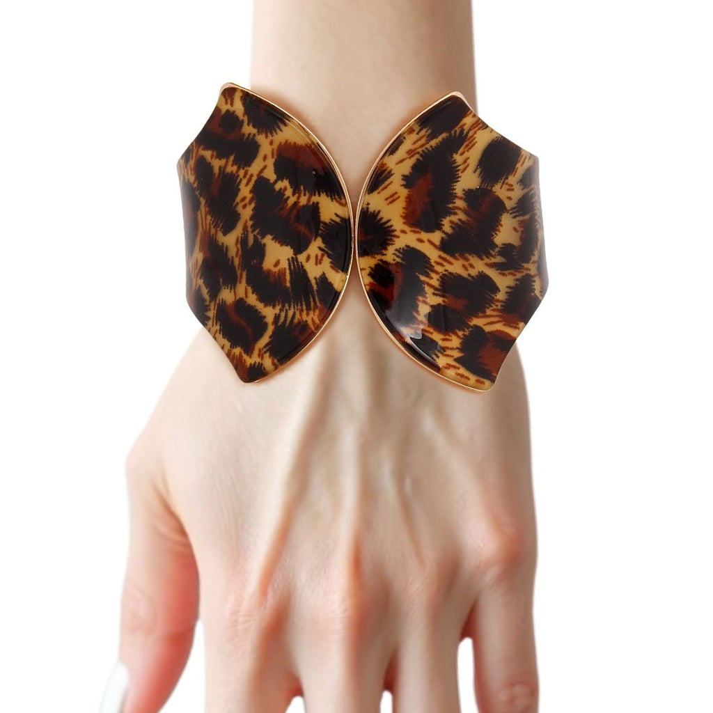 Leopard Print Cuff Bracelet | Statement Jewelry Pinktown