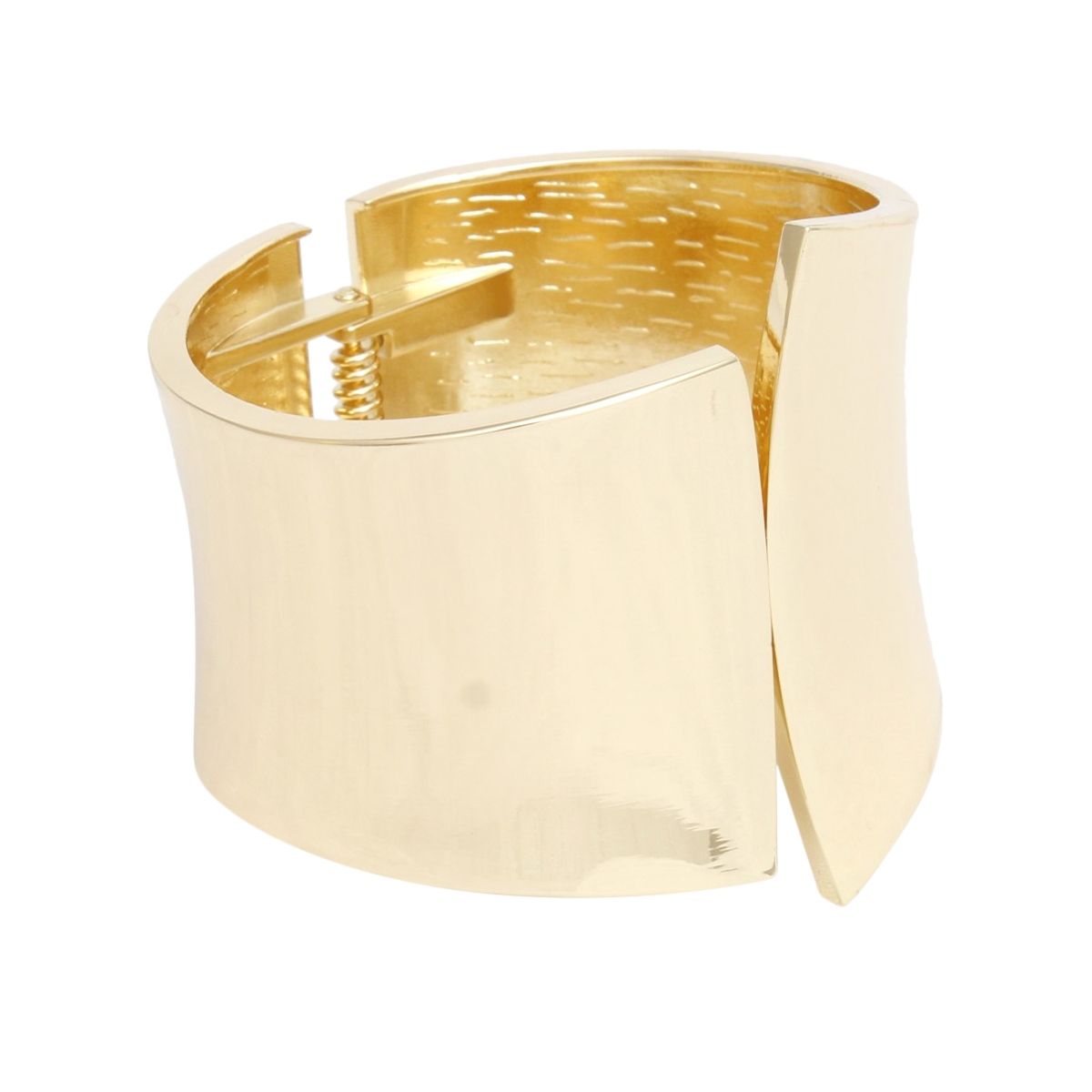 Gold Tone Geometric Pointed Cuff Bracelet – Contemporary Sculptural Metal Statement Pinktown