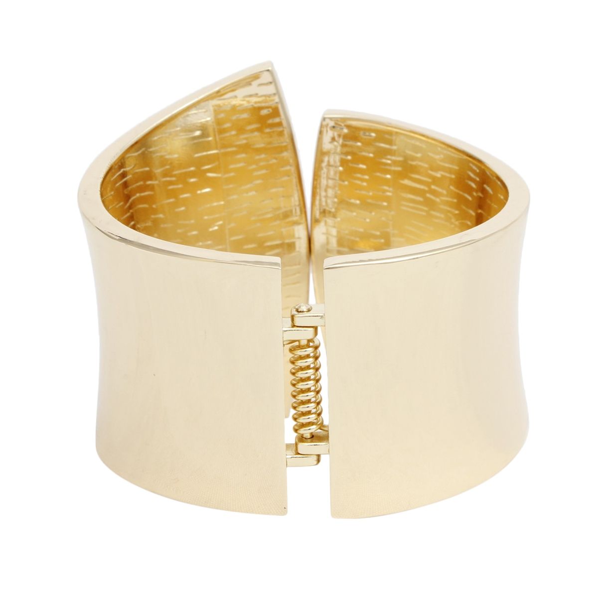 Gold Tone Geometric Pointed Cuff Bracelet – Contemporary Sculptural Metal Statement Pinktown