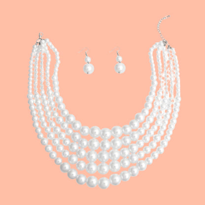 Women's Faux Pearl Necklace Set