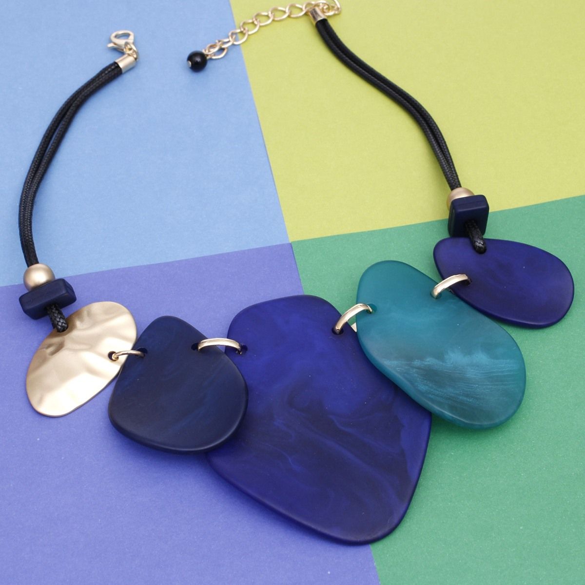 Blue Bib Necklace Set Statement Jewelry